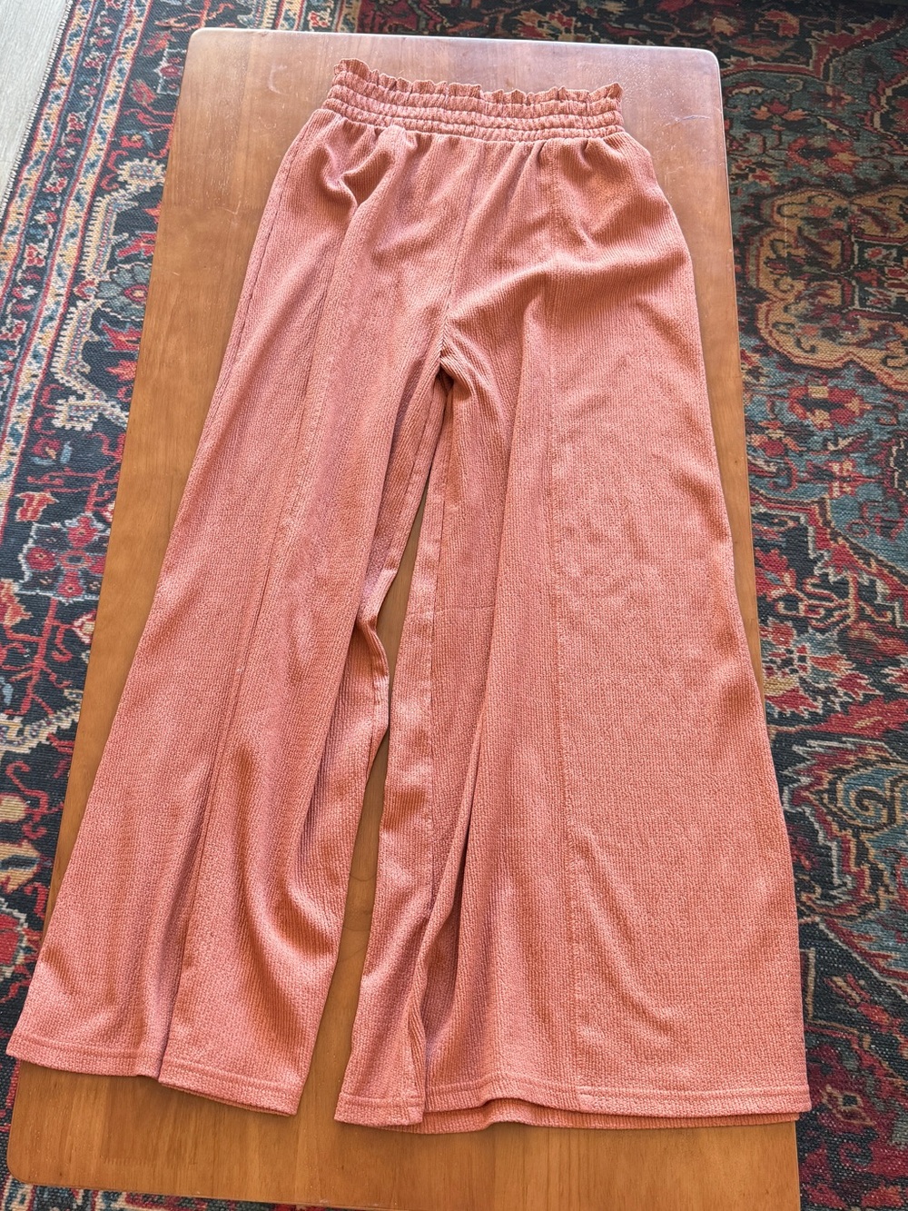 Wide Leg Pull-On Jumpsuit Pants — Dusty Rose